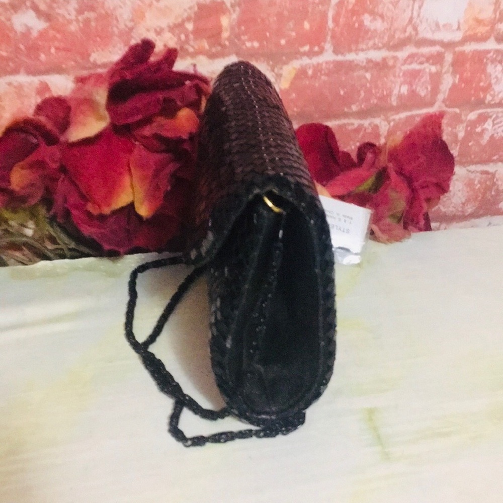 Vintage 80s Y&S Black Sequin Chain Mail Evening Crossbody Bag - Picture 4 of 13